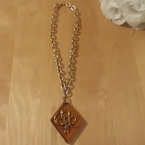 VINTAGE Link Chain & Lucite Statement Necklace